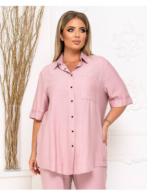 Купить Льняной костюм большого размера из рубашки и брюк LINGERIE 170559 в Украина в Lingerie.ua - Одяг для дому та відпочинку, Фото 9