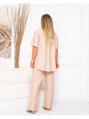 Купить Льняной костюм большого размера из рубашки и брюк LINGERIE 170559 в Украина в Lingerie.ua - Одяг для дому та відпочинку, Фото 7