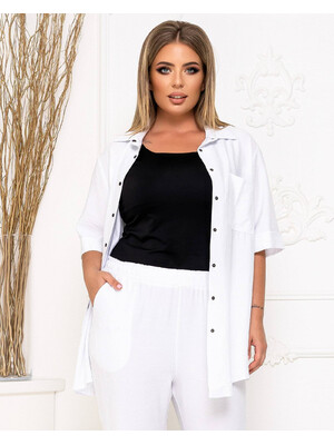 Купить Льняной костюм большого размера из рубашки и брюк LINGERIE 170559 в Украина в Lingerie.ua - Одяг для дому та відпочинку, Фото 11