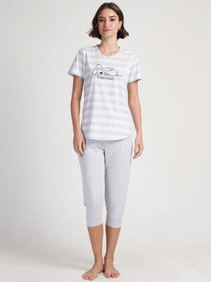 Хлопковый комплект из футболки и капри VIENETTA 3120320000