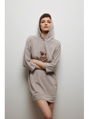 Купить Хлопковая туника оверсайз с капюшоном HAYS 40306 в Украина в Lingerie.ua - Одяг для дому та відпочинку, Фото 3