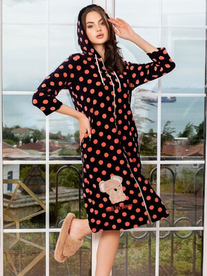 Купить Велюровый халат на молнии с капюшоном COCOON O22-1237 в Украина