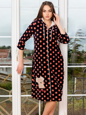 Купить Велюровый халат на молнии с капюшоном COCOON O22-1237 в Украина в Lingerie.ua - Одяг для дому та відпочинку, Фото 3