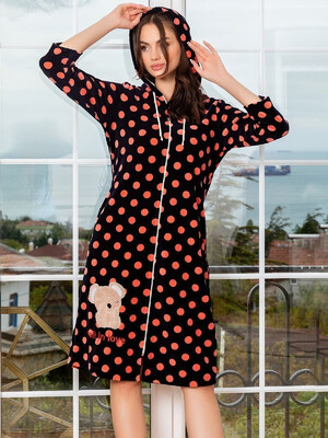 Купить Велюровый халат на молнии с капюшоном COCOON O22-1237 в Украина в Lingerie.ua - Одяг для дому та відпочинку, Фото 4