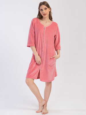 Велюровый женский халат на молнии VIENETTA 4031060000