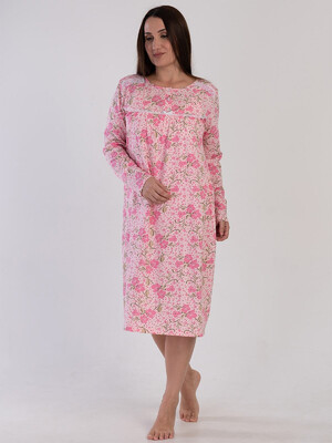 Хлопковая ночная рубашка большого размера VIENETTA 1613730855