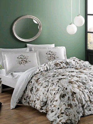 Купить Двуспальный комплект постельного белья TAC Digital Saten Camilla в Украина в Lingerie.ua - Одяг для дому та відпочинку, Фото 1