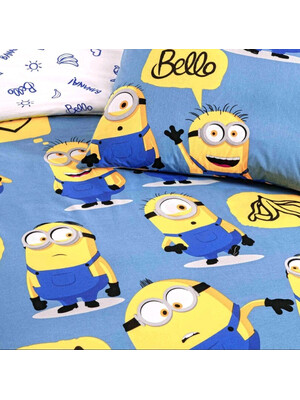 Купить Односпальный комплект постельного белья TAC Disney MINIONS Bananas с простыней на резинке в Украина в Lingerie.ua - Одяг для дому та відпочинку, Фото 3