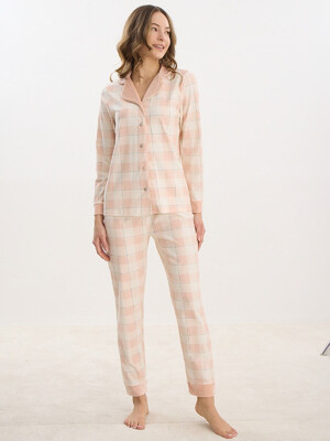 Купить Хлопковая классическая пижама в клетку SEVIM 16223 в Украина в Lingerie.ua - Одяг для дому та відпочинку, Фото 1