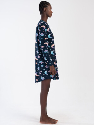 Купить Хлопковая домашняя туника с длинным рукавом VIENETTA 4032796957 в Украина в Lingerie.ua - Одяг для дому та відпочинку, Фото 3