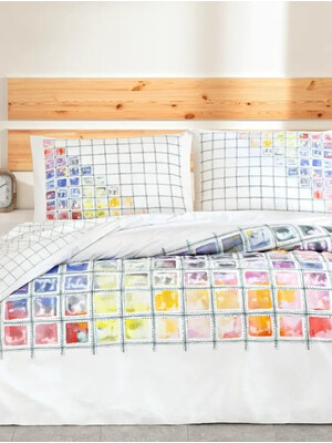 Купить Двуспальный комплект постельного белья из ранфорса с простыней на резинке TAC Charmian в Украина