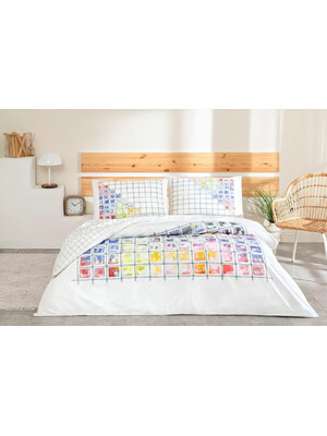 Купить Двуспальный комплект постельного белья из ранфорса с простыней на резинке TAC Charmian в Украина в Lingerie.ua - Одяг для дому та відпочинку, Фото 2