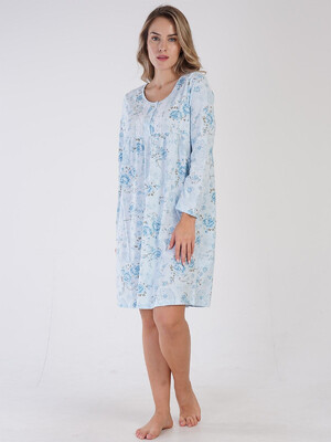 Купить Хлопковая ночная сорочка с длинным рукавом VIENETTA 1613740342 в Украина в Lingerie.ua - Одяг для дому та відпочинку, Фото 2