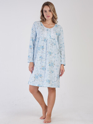 Купить Хлопковая ночная сорочка с длинным рукавом VIENETTA 1613740342 в Украина в Lingerie.ua - Одяг для дому та відпочинку, Фото 10