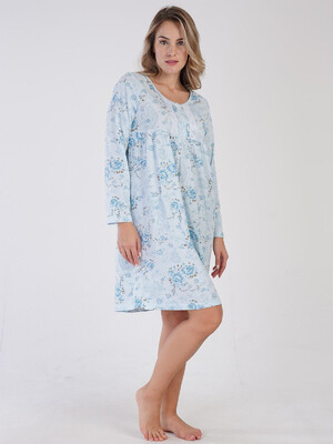 Купить Хлопковая ночная сорочка с длинным рукавом VIENETTA 1613740342 в Украина в Lingerie.ua - Одяг для дому та відпочинку, Фото 9