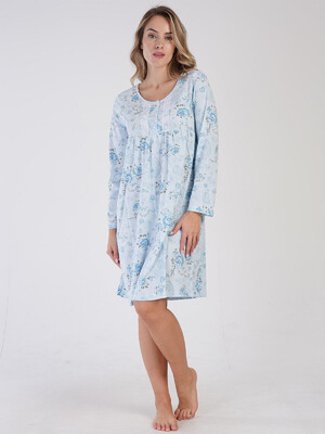 Купить Хлопковая ночная сорочка с длинным рукавом VIENETTA 1613740342 в Украина в Lingerie.ua - Одяг для дому та відпочинку, Фото 12