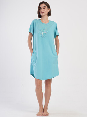 Купить Бавовняна туніка великого розміру з коротким рукавом VIENETTA 4053530000 в Украина в Lingerie.ua - Одяг для дому та відпочинку, Фото 4