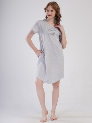 Купить Хлопковая туника с коротким рукавом VIENETTA 4080322838 в Украина в Lingerie.ua - Одяг для дому та відпочинку, Фото 2