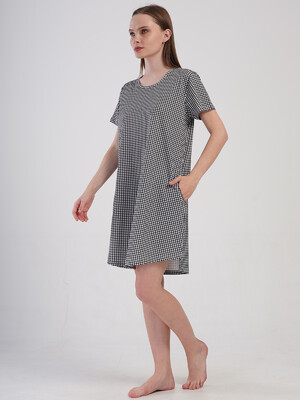 Купить Хлопковая туника большого размера с коротким рукавом VIENETTA 4100956331 в Украина в Lingerie.ua - Одяг для дому та відпочинку, Фото 3