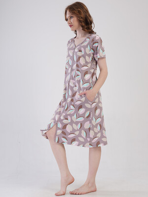 Купить Хлопковый халат на молнии с коротким рукавом VIENETTA 4091320821 в Украина в Lingerie.ua - Одяг для дому та відпочинку, Фото 4