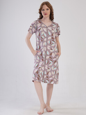 Купить Хлопковый халат на молнии с коротким рукавом VIENETTA 4091320821 в Украина в Lingerie.ua - Одяг для дому та відпочинку, Фото 7