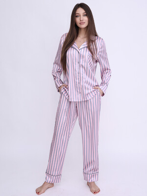 Купить Шелковая женская пижама классическая с длинным рукавом LINGERIE 170413  в Украина