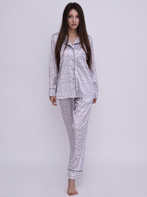 Купить Шелковая женская пижама классическая с длинным рукавом LINGERIE 170413  в Украина в Lingerie.ua - Одяг для дому та відпочинку, Фото 5