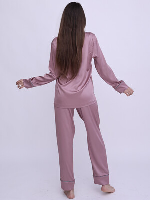 Купить Шелковая женская пижама классическая с длинным рукавом LINGERIE 170413  в Украина в Lingerie.ua - Одяг для дому та відпочинку, Фото 13