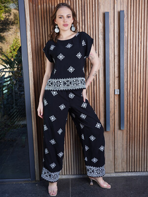 Купить Женский штапельный костюм с брюками VIENETTA PLUS 4100850000 в Украина в Lingerie.ua - Одяг для дому та відпочинку, Фото 4