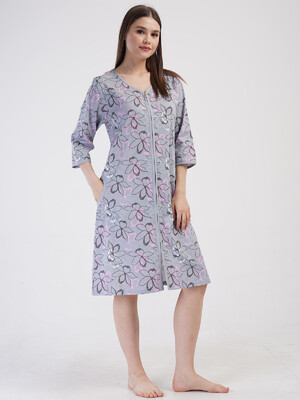 Купить Хлопковый халат на молнии VIENETTA 4082455598 в Украина в Lingerie.ua - Одяг для дому та відпочинку, Фото 2