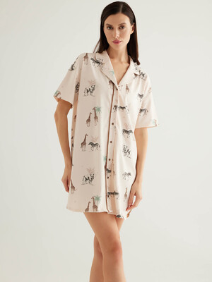 Купить Хлопковый халат женский на пуговицах HAYS 50321 в Украина