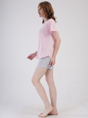 Купить Бавовняний комплект жіночий з футболки та шортів VIENETTA 4080282838 в Украина в Lingerie.ua - Одяг для дому та відпочинку, Фото 3