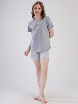 Купить Бавовняний комплект жіночий з футболки та шортів VIENETTA 4080282838 в Украина в Lingerie.ua - Одяг для дому та відпочинку, Фото 5