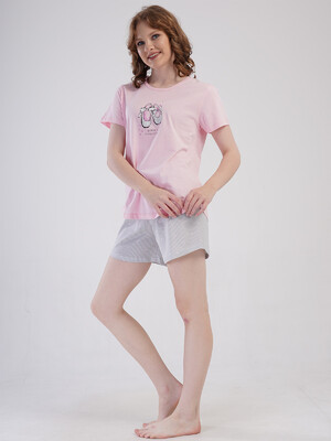 Купить Бавовняний комплект жіночий з футболки та шортів VIENETTA 4080282838 в Украина в Lingerie.ua - Одяг для дому та відпочинку, Фото 6