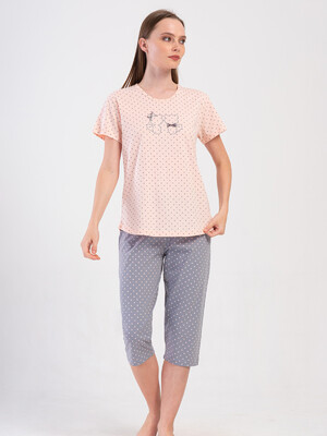 Купить Летний хлопковый комплект с капри VIENETTA 4084501248 в Украина в Lingerie.ua - Одяг для дому та відпочинку, Фото 1