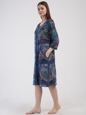 Купить Хлопковый халат большого размера на молнии VIENETTA 4100695136 в Украина в Lingerie.ua - Одяг для дому та відпочинку, Фото 2