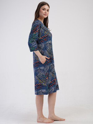 Купить Хлопковый халат большого размера на молнии VIENETTA 4100695136 в Украина в Lingerie.ua - Одяг для дому та відпочинку, Фото 5