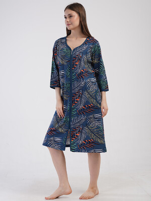 Купить Хлопковый халат большого размера на молнии VIENETTA 4100695136 в Украина в Lingerie.ua - Одяг для дому та відпочинку, Фото 6