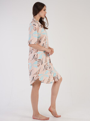 Купить Хлопковый халат на пуговицах с коротким рукавом VIENETTA 3070056448 в Украина в Lingerie.ua - Одяг для дому та відпочинку, Фото 2