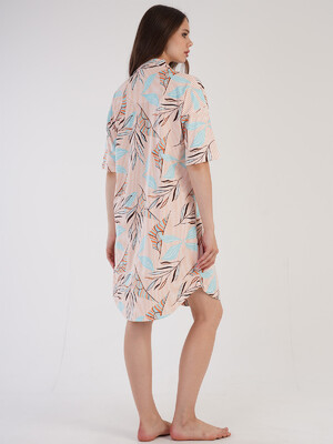 Купить Хлопковый халат на пуговицах с коротким рукавом VIENETTA 3070056448 в Украина в Lingerie.ua - Одяг для дому та відпочинку, Фото 3