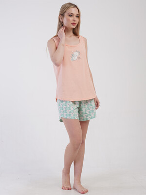 Купить Хлопковый комплект из майки и шорт VIENETTA 4101097973 в Украина в Lingerie.ua - Одяг для дому та відпочинку, Фото 3