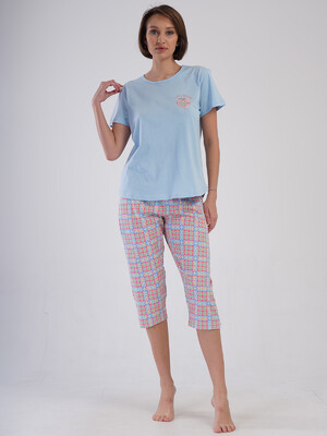 Купить Бавовняний домашній комплект великого розміру з капрі VIENETTA 4091450050 в Украина в Lingerie.ua - Одяг для дому та відпочинку, Фото 2