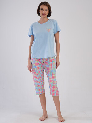 Купить Бавовняний домашній комплект великого розміру з капрі VIENETTA 4091450050 в Украина в Lingerie.ua - Одяг для дому та відпочинку, Фото 9