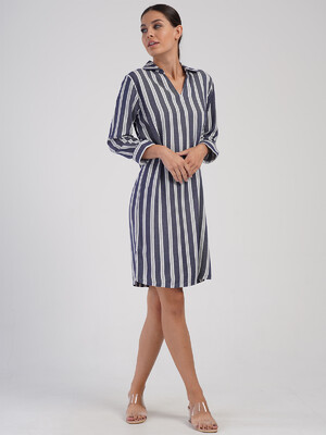 Купить Літня сукня в смужку з комірцем VIENETTA PLUS 4050970000 в Украина в Lingerie.ua - Одяг для дому та відпочинку, Фото 3