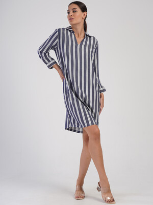 Купить Літня сукня в смужку з комірцем VIENETTA PLUS 4050970000 в Украина в Lingerie.ua - Одяг для дому та відпочинку, Фото 4