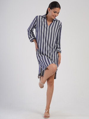 Купить Літня сукня в смужку з комірцем VIENETTA PLUS 4050970000 в Украина в Lingerie.ua - Одяг для дому та відпочинку, Фото 5