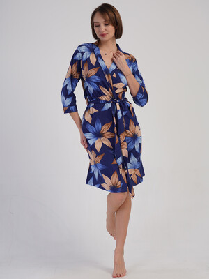 Купить Хлопковый халат на запах с карманами VIENETTA 4084979199 в Украина