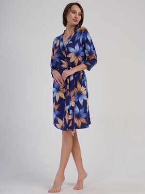 Купить Хлопковый халат на запах с карманами VIENETTA 4084979199 в Украина в Lingerie.ua - Одяг для дому та відпочинку, Фото 3