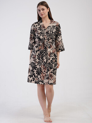 Купить Хлопковый халат женский большого размера VIENETTA 4080633526 в Украина в Lingerie.ua - Одяг для дому та відпочинку, Фото 4