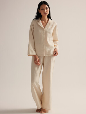 Хлопковая классическая пижама женская с длинным рукавом HAYS 62229